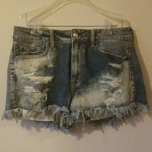 Distressed Denim Jean Shorts